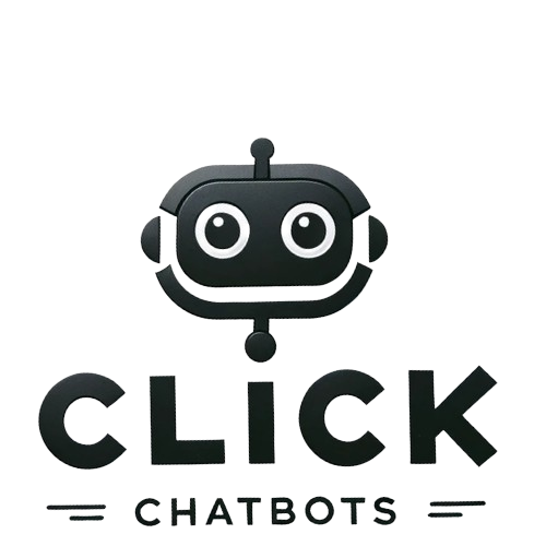 Click Chatbots' official logo featuring a friendly robot face